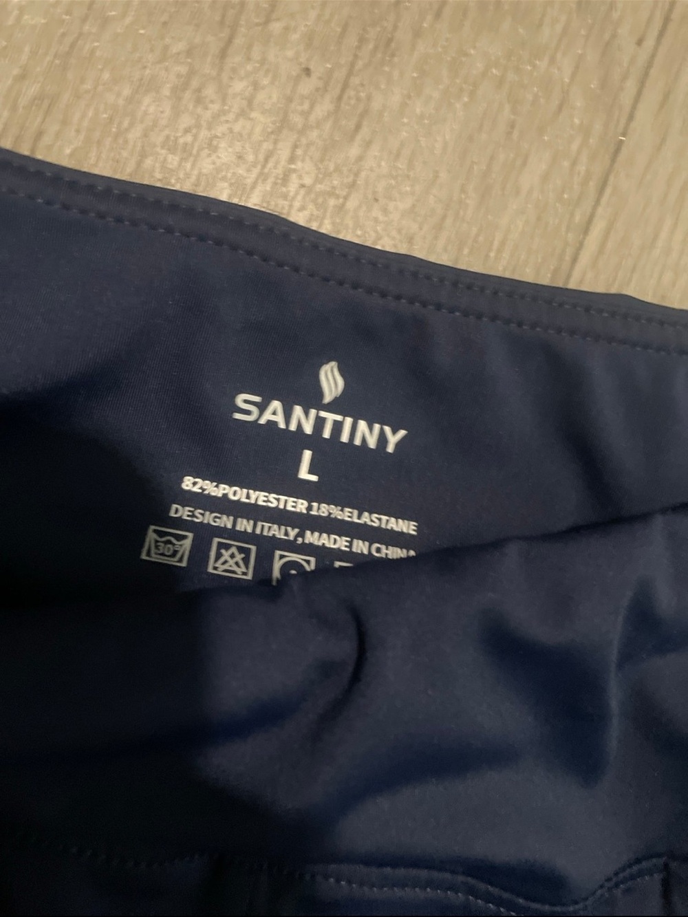 Women's Navy Track Joggers with Elastic Cuffs - Picture 2 of 3